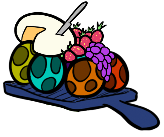 pickleball paddle holding pickle balls, fruit and cheese like a charcuterie board