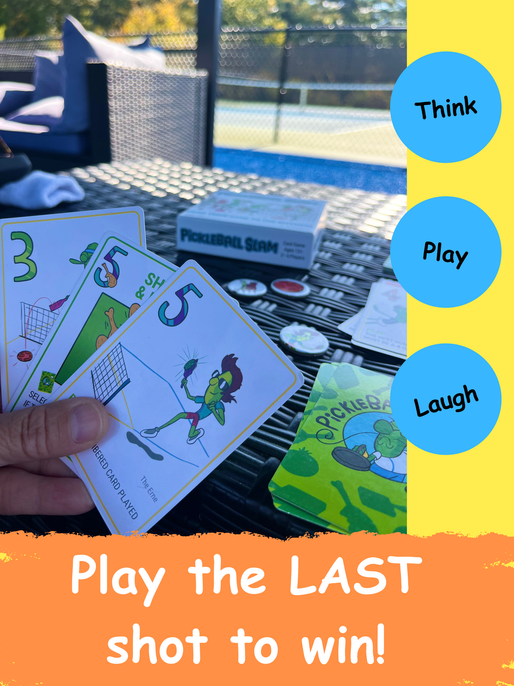 Pickleball Slam Card Game | Strategy & Trick-Taking | 2-6 Players or 4 Player Doubles | Pickleball Gift for Families, Game Nights| No Experience Required