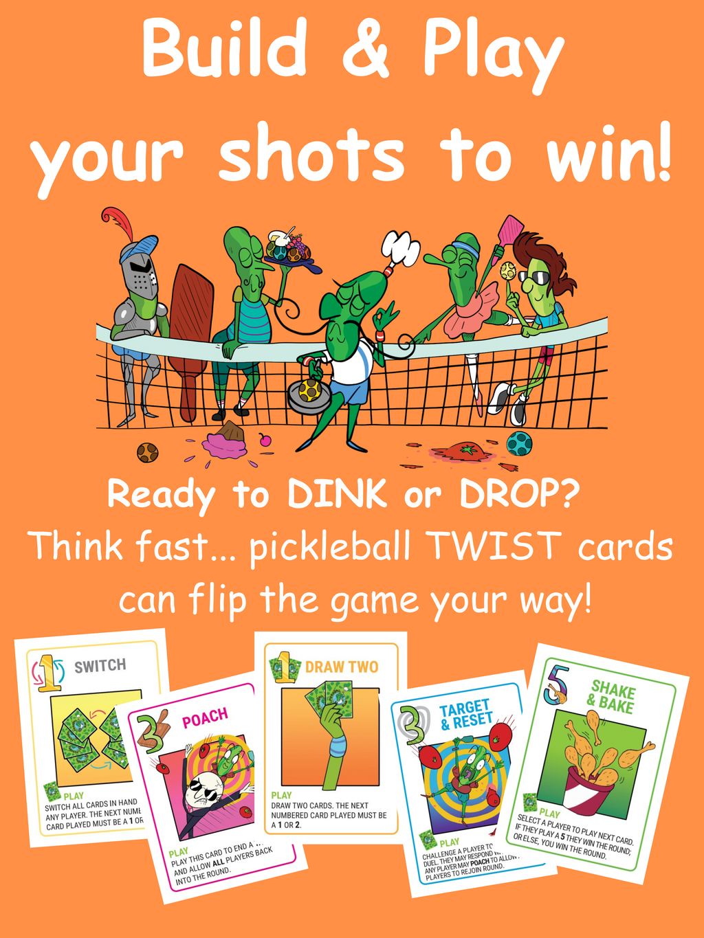 Pickleball Slam Card Game | Strategy & Trick-Taking | 2-6 Players or 4 Player Doubles | Pickleball Gift for Families, Game Nights| No Experience Required