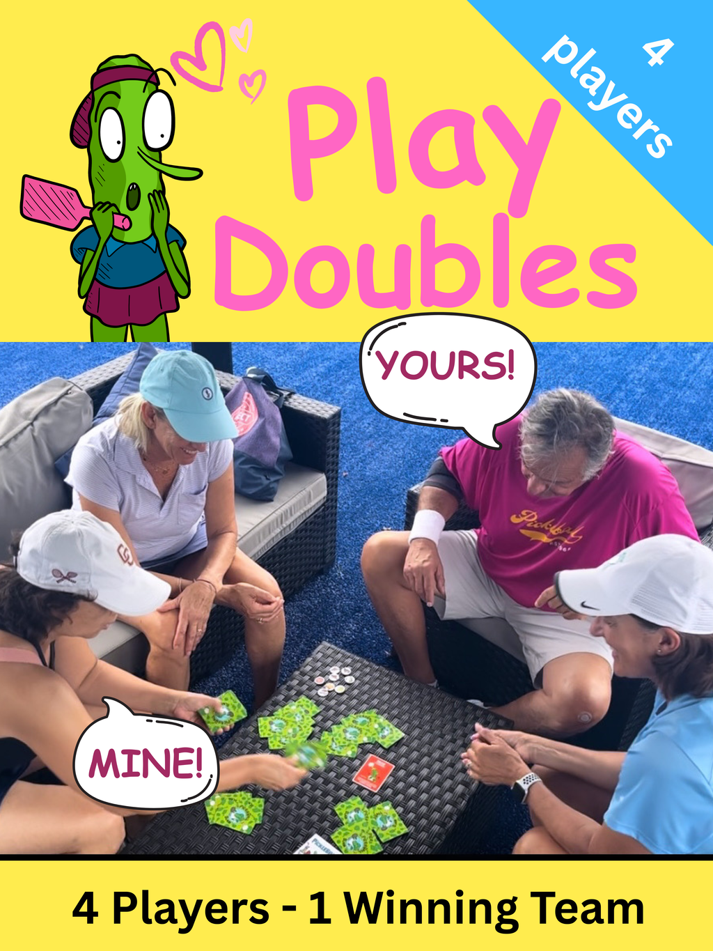 Pickleball Slam Card Game | Strategy & Trick-Taking | 2-6 Players or 4 Player Doubles | Pickleball Gift for Families, Game Nights| No Experience Required